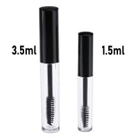 1.5/3.5ml DIY Empty Mascara Tube Eyelash Cream Vial Liquid Clear Black Cap Refillable Bottle Sample Pipe Cosmetic Container