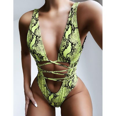 Swimwear Women 2022 New Openwork Lace Up Swimsuit Brazilian Beachwear Monokini One-Piece Bodysuit Summer Bathing Suit Female
