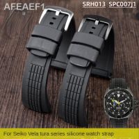 ดั้งเดิม☎สำหรับนาฬิกาข้อมือ Seiko สายรัด Velatura Series Srh013 Ultra นาฬิกาซิลิโคนกันน้ำ26Mm สีดำ