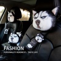 Cartoon Cute Car Neck Pillow 3D Creativity Dog Car Headrest Soft Breathable Pillow Car Accessories Men Women Cartoon Car Pillow