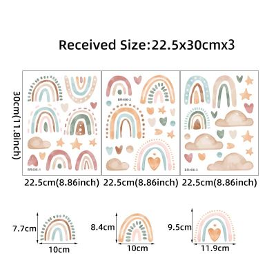 แผนภูมิการเติบโตสายรุ้งสีชมพูสำหรับเด็กวัดความสูงแผนภูมิสติ๊กเกอร์ติดผนังไม้บรรทัดเด็กเนอสเซอรี่ผนังห้องตกแต่งศิลปะจิตรกรรมฝาผนังสาว