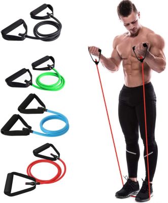 5 Levels Resistance Bands with Handles Yoga Pull Rope Fitness Exercise Elastic Stretcher Band for Home Yoga Workout Gym Training