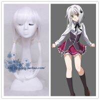 ☼ High School DxD Koneko Toujou 55cm Long White Heat Resistant Hair Cosplay Costume Wig Free Wig Cap