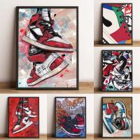 ❍ Graffiti รองเท้าผ้าใบ Wall Art โปสเตอร์แฟชั่นกระแสน้ำภาพจิตรกรรมฝาผนังตกแต่งบ้านโมเดิร์นภาพพิมพ์ผ้าใบภาพวาดห้องนั่งเล่น decor