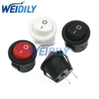 5PCS 16mm Diameter Small Round Boat Switches 3A250V 6A/125V Red/Black/White Mini Black 2 Pin ON-OFF Rocker Switch KCD1