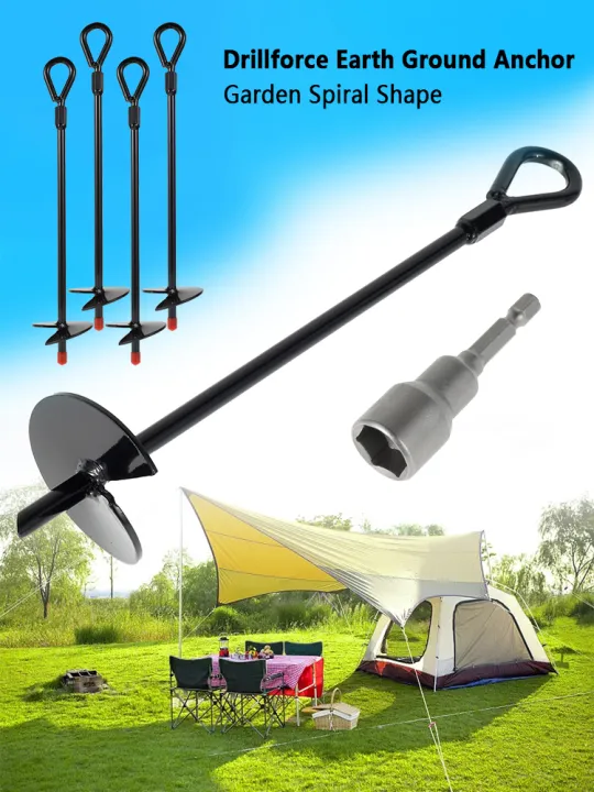 15 Inch Ground Anchor Carbon Steel Earth Auger Heavy Duty Labor Saving Earth Anchor 15 Inch