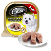 Cesar อาหารสุนัข เนื้อไก่และตับบด 100G