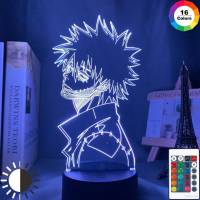 โคมไฟกลางคืน LED อะคริลิค รูปอนิเมะ My Hero Academia Dabi 3D พร้อมรีโมตสัมผัส สําหรับตกแต่ง