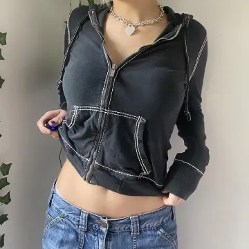 Shop Croptop Aesthetic Jacket Black with great discounts and