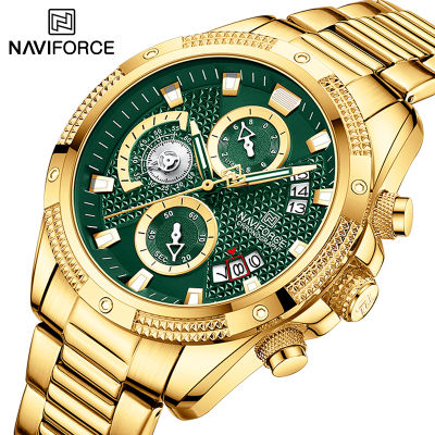 NAVIFORCE 2022 New Watch For Men Luxury Gold Fashion Quartz Clock og Chronograph Sport Waterproof Stainless Steel Wristwatch