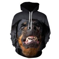 Sudadera con capucha de gran tamaño con estampado 3D de Rottweiler para hombre, sudadera holgada con personalidad, perro, Lobo, Harajuku