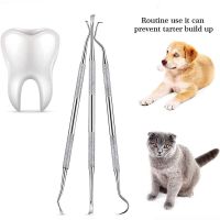 3 Pcs Pet Dog Tooth Cleaner Tooth Scaler and Scraper Stainless Double Headed Tarter Remover Scraper Pet Teeth Cleaning Tools Brushes  Combs