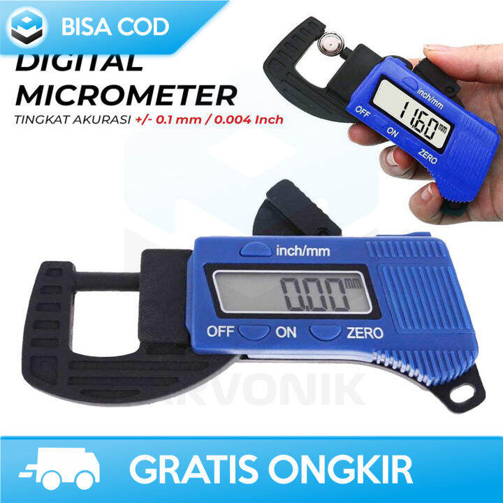 MIKROMETER ALAT UKUR KETEBALAN DIGITAL SUPER AKURAT CALIPER MICROMETER ...