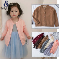 Kids Knitted Cardigan Sweater Baby Long Sleeves Single-breasted Round Neck Solid Color Knitted Jacket【fast】