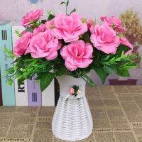 hot【cw】 Cheap silk rose multi-color artificial flower bouquet high-quality plastic accessories high-end wedding party living r