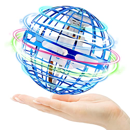 Safe for Kids Adults Gift Outdoor Indoor Flying Ball Toys Globe Shape Magic Controller Mini Drone Built-in RGB Lights Spinner 360° Rotating Spinning UFO Toy Fly Orb 