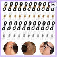 JING 50PCS สีดำ กันลื่น แหวนแว่นตา รีเทนเนอร์โซ่แว่นตา ที่ใส่แว่น สายแว่น ขั้วต่อปลายแว่น