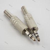 Metal 3.5mm 2 Ring 3 Poles Stereo Jack Plug 3.5mm 1/8 inch Female Audio Connector Cable Solder Adapter Terminal with Spring YB21TH