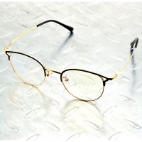 Titanium Alloy รอบสีดำ N Gold ผู้หญิง Hollow ประณีตบานพับ Comfort Pads กรอบแว่นตากรอบแว่นตา Eyeframe Eyewear