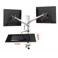 OA-15S 3 In 1 Combination Bracket Stand Adjustable three Arm 10 -32 double monitor stand keyboard plate bracket
