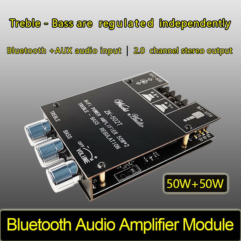 TPA3116 2*100W 2 Channel Bluetooth 5.0 Digital Audio Amplifiers Module ZK-1002T 