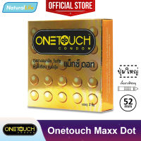 Onetouch Maxx Dot Condom "กล่องเล็ก" ถุงยางอนามัย วันทัช แม็กซ์ ดอท Max dot ผิวไม่เรียบแบบปุ่ม ขนาด 52 มม. (บรรจุ 3 ชิ้น)
