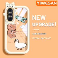 YIWESAN เคสสำหรับ Huawei Nova 10 Nova 10 Pro,เคสการ์ตูนน่ารักสปูฟลายสิงโตแมวอัพเกรดใหม่เคสโปร่งใสลายกล้องถ่ายรูปเคสมือถือกันกระแทกแบบใสซิลิโคนนิ่ม