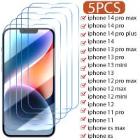 5PCS Tempered Glass for iPhone 11 12 13 14 Pro Max Mini Screen Protector for iPhone 14 Pro 7 8 6S 14 Plus SE X XR Xs Max Glass