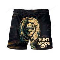 My Lion Hunt Mode On MenS All Over Printed Hawaiian Shorts 165BD