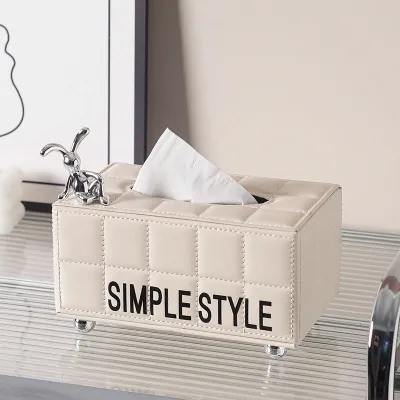 MUJI High-end Tissue box living room high-end light luxury desktop creative decoration coffee table drawer storage box home restaurant net red rabbit  Original