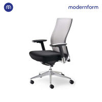 Modernform เก้าอี้สำนักงาน  รุ่น Series15 เบาะสีดำ พนักพิงกลางสีเทา เก้าอี้ทำงาน เก้าอี้ออฟฟิศ เก้าอี้ผู้บริหาร เก้าอี้ทำงานที่รองรับแผ่นหลังได้ดีเป็นพิเศษ พนักพิงหุ้มด้วยตาข่าย  ปรับที่วางแขนได้ 3 ทิศทาง  ปรับล็อคเอนพนักพิงได้ 4 ตำแหน่ง