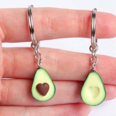 【CW】 Fruit Avocado Heart-shaped Keychain Chain Pendant Fashion Jewelry Friend