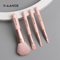 MAANGE 4 ชิ้นมินิแปรงแต่งหน้าตั้งใบหน้าแป้งผสมรองพื้นอายแชโดว์Contourคอนซีลเลอร์แบบพกพาเดินทางแปรงแต่งหน้า