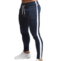 Mens Pants Skinny Elastic Waist Jogging Striped Side Sports Men Clothing Sweatpants Tracksuit Bottom Joggers Men Pants