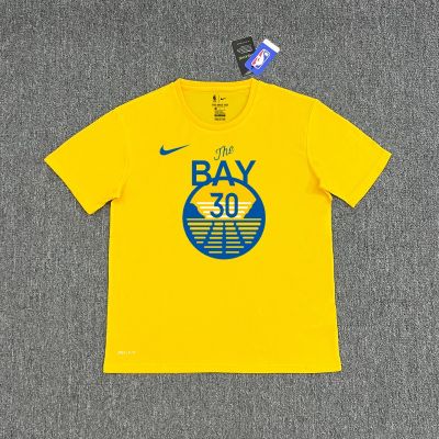 NBA Mens Basketball Training Warm Up T-shirt Plus Size Golden State Warriors Same Top Klay Thompson T-shirt Tiffany Curry Tee Fitness Running Quick Dry Breathable Top