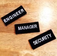 Tec40 Velcro Patch Armband อาร์มตีนตุ๊กแก ENGINEER MANAGER SECURITY  SIZE 65x27mm Made in THAILAND