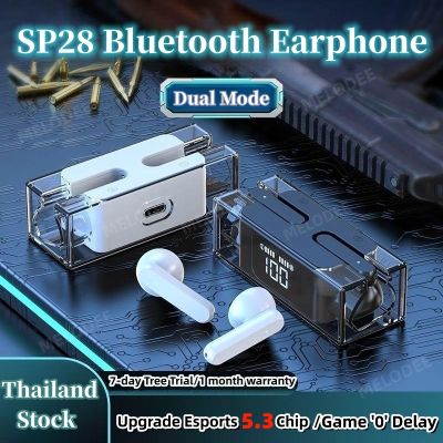 TWS Bluetooth Earphone Transparent LED Display Gaming Earbuds E90/SP28 Sports Stereo Wireless Earphone In-Ear earphones with Hands-Free Function