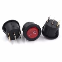 10PCS 23mm Diameter Red Light ON-OFF SPST Round Rocker Switch 3 PINS 6A/250V 10A/125V AC