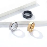 INS niche personality hexagonal nut steel rotating ring ring to alleviate anxiety and relieve stress Neutral style six sided bra