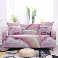 Colorful Marble Sofa Cover for Living Room Water Color Cushion Cover Elastic Slipcover Stretch Sectional Housses De Canapé