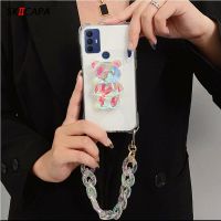 For TCL 305 306 Shookproof Transparent Soft Silicone Case For TCL 30 SE 20R 20 Pro 10 L Cute Laser Bear Phone Holder Back Cover