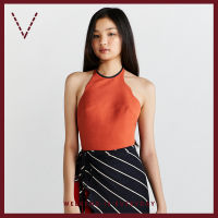 VICKS Halter Neck Top with Scallop Detail  เสื้อคล้องคอ ตกแต่งชายโค้ง