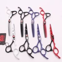 6.0"kasho purple dragon scissors  professional hair cutting กรรไกรตัดผมรุ่นดราก้อนญี่ปุ่น แท้100%