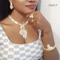 Fani nigerian wedding woman accessories jewelry set Wholesale italian Bridal jewelry set dubai gold color jewelry set Brand