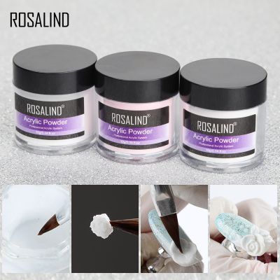 ROSALIND Crystal Powder Acrylic Nail Art Tips Pink White Clear Nail Manicure Powder 10g 3D Nail Art Extension Builder Polymer