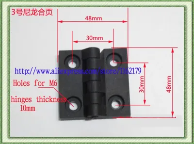 10PC/lot ABS engineering plastic nylon hinge 48*48mm black industrial jumbo durable hinges free shipping Door Hardware  Locks