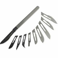 【YF】 10 /15 /20 /21 /22 /23 /24 Carbon Steel Surgical Scalpel Blades 4  Handle Cutting Tool Repair Animal