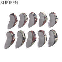 SURIEEN 10ชิ้นเซ็ตกอล์ฟคลับหัวเหล็กครอบคลุม Neoprene โปร่งใสหน้าต่างกอล์ฟป้องกัน Headcovers อุปกรณ์กอล์ฟ Camouflage