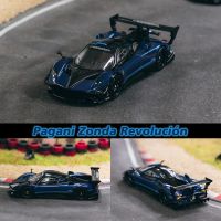 Tarmac Works TW 1:64 Zonda Revolucion Metallic Blue Alloy Diorama โมเดลรถยนต์คอลเลกชันขนาดเล็กของเล่นในสต็อก
