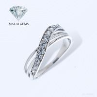 Malai Gems แหวนเพชร เงินแท้ 925 เคลือบทองคำขาว ประดับเพชรสวิส CZ รุ่น221-R18725 แถมกล่อง แหวนเงินแท้ แหวนเงิน